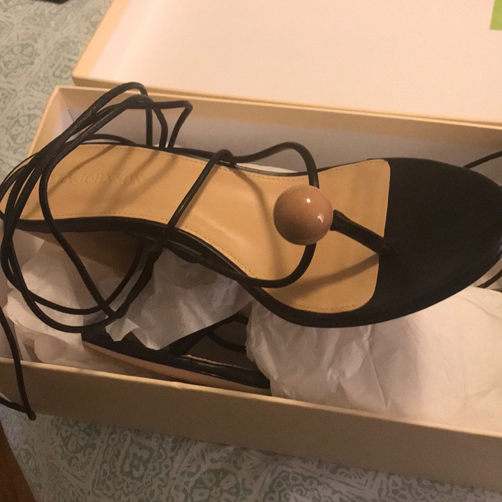 Ulla Johnson Darby Tie up heel in black